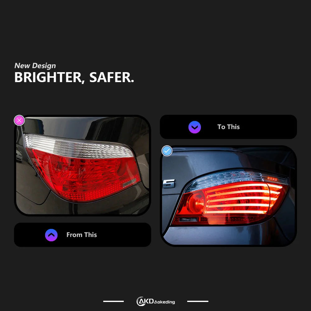 Auto Tail light Parts For BMW E60 2003-2009 523i 525i 530i latest Styling Brake reversing Signal Lamp Car Accesorios Modified