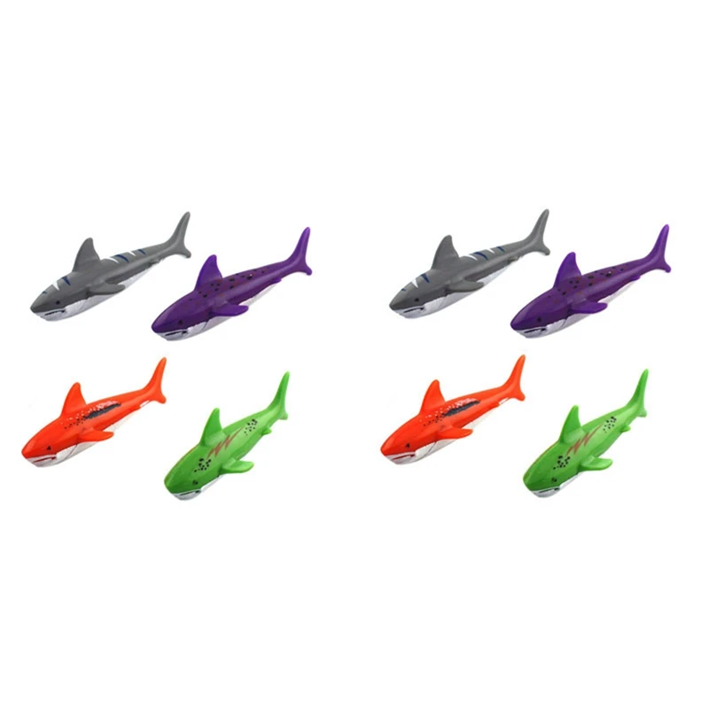 8 PCS Children's Swimming Toy Shark Shape Dive Toy Water Game Toy Game Diving Toy Pool Glide Shark Throw Torpedo Toy