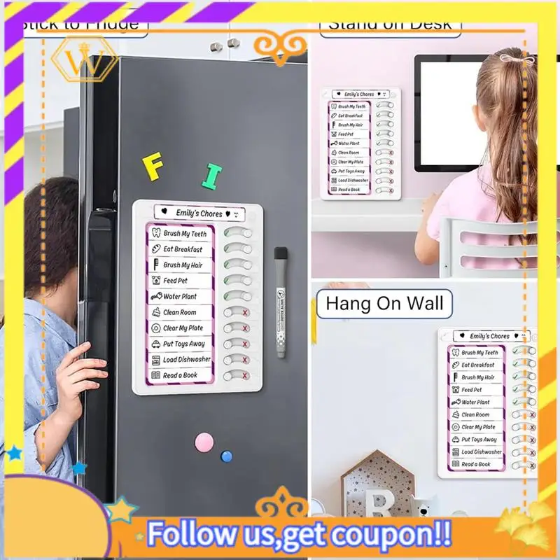 Erasable Chore Chart Erasable Chore Board Fit For Kids Multiple Kids Chore Board For Kids Task Planning Board With Markers
