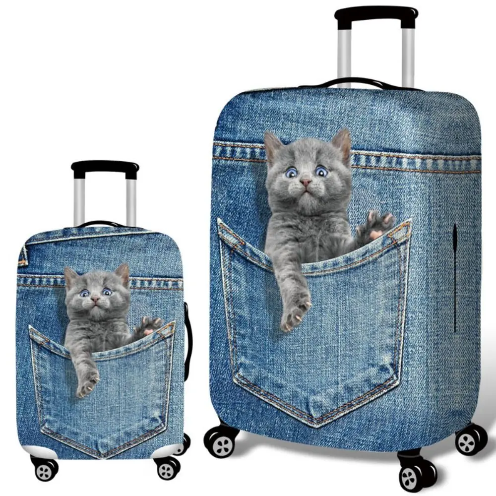 

New 3D Luggage Protective Cover Animal Pattern 18-28 Inch Trolley Suitcase Dust Cover Cat Dog Elasticity Suitcase Case Covers