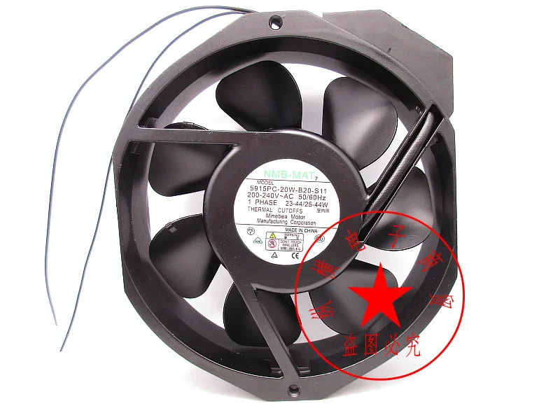 

NMB 5915PC-20W-B20-S11 AC 220V 172x172x38mm 2-Wire Server Cooling Fan