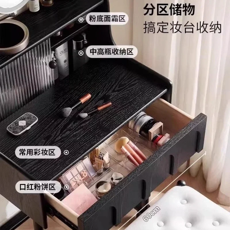 Commode médiévale en bois massif de frêne, mini petite coiffeuse pour chambre à coucher d'appartement, coiffeuse intégrée au bureau