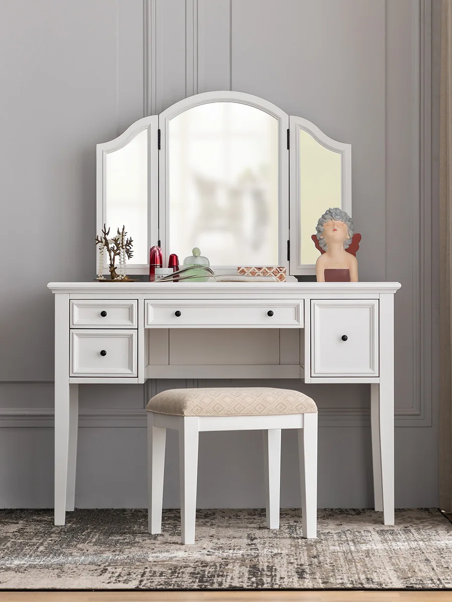 Bedroom furniture, American style, minimalist, all solid wood, small dressing table, makeup table