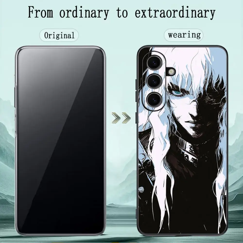 Griffith cool man design anime Phone Case For Samsung Galaxy S25 S24 S23 S22 S21 S20 Plus Ultra Note20 Limited Soft Black view 5