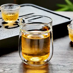 Japanese style Heat resistant Double Wall Glass Fair Cup Tea Dispenser Chahai Kung Fu Tea Set Accessories Coffee Pot Pitcher