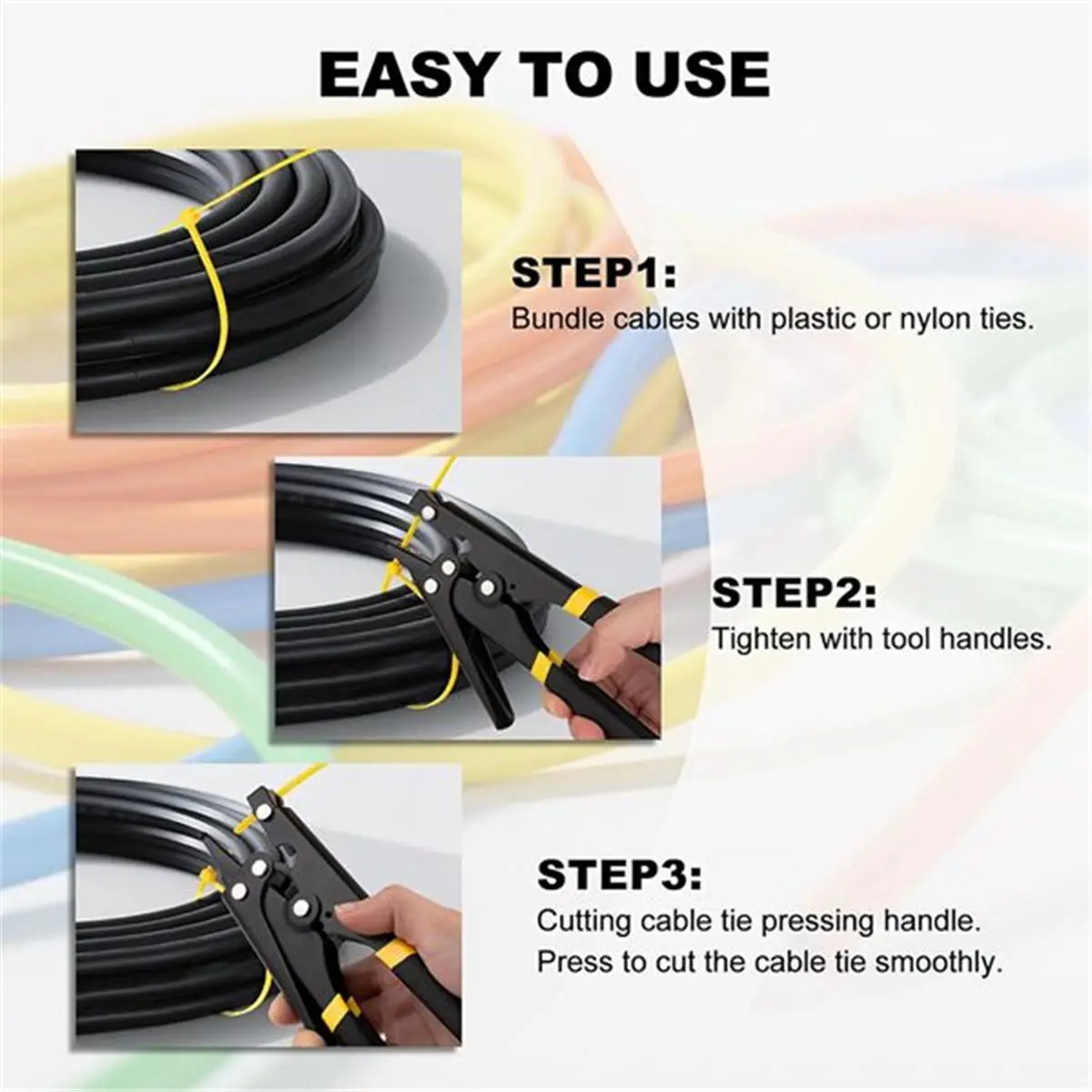 REST Cable Tie Tool for Fastening and Cutting, Adjustable Tension Control Zip Tie Tool Quick Tensioner