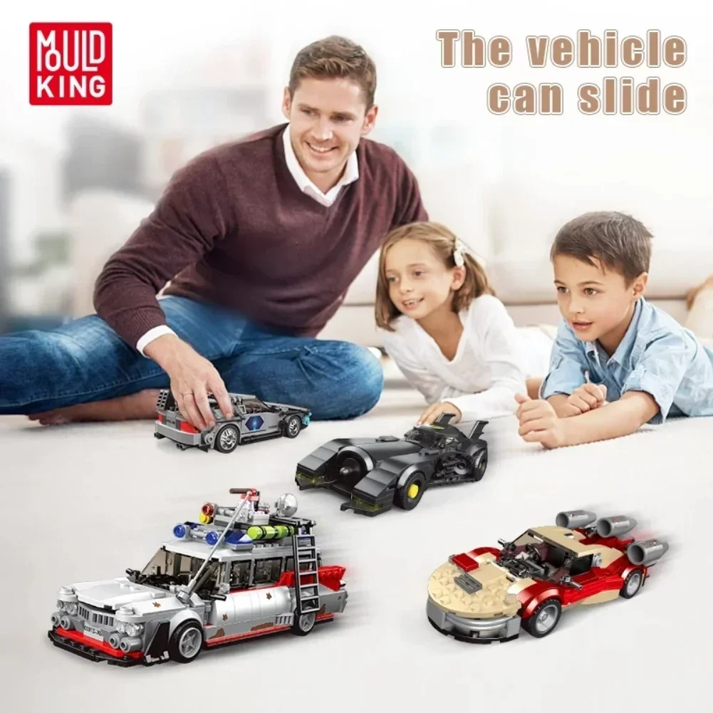 MOLD KING 27020 10021 Mini Ghost Busรุ่น 636PCS ECTO-1 การวิเคราะห์รถของเล่นประกอบอาคารบล็อกชุดอิฐเด็กของขวัญ