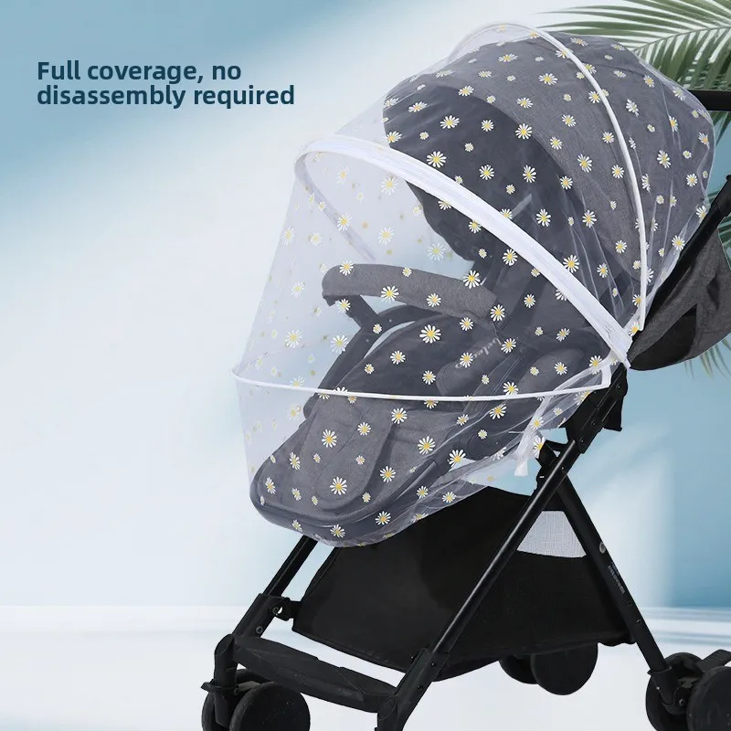 Baby Stroller Universal Mosquito Daisy Print Netting Cover for Stroller,Car Seat,Bassinets,Cradles Kindergarten Accessories