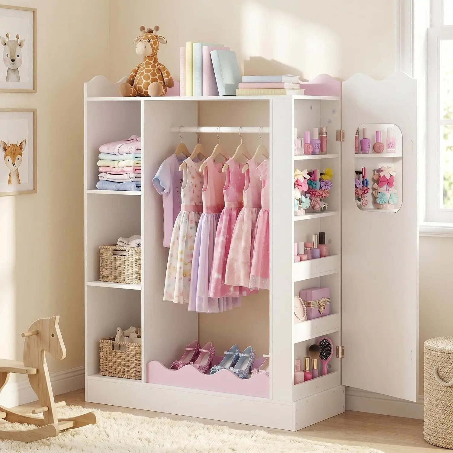 Kids Dress Up Storage with Mirror