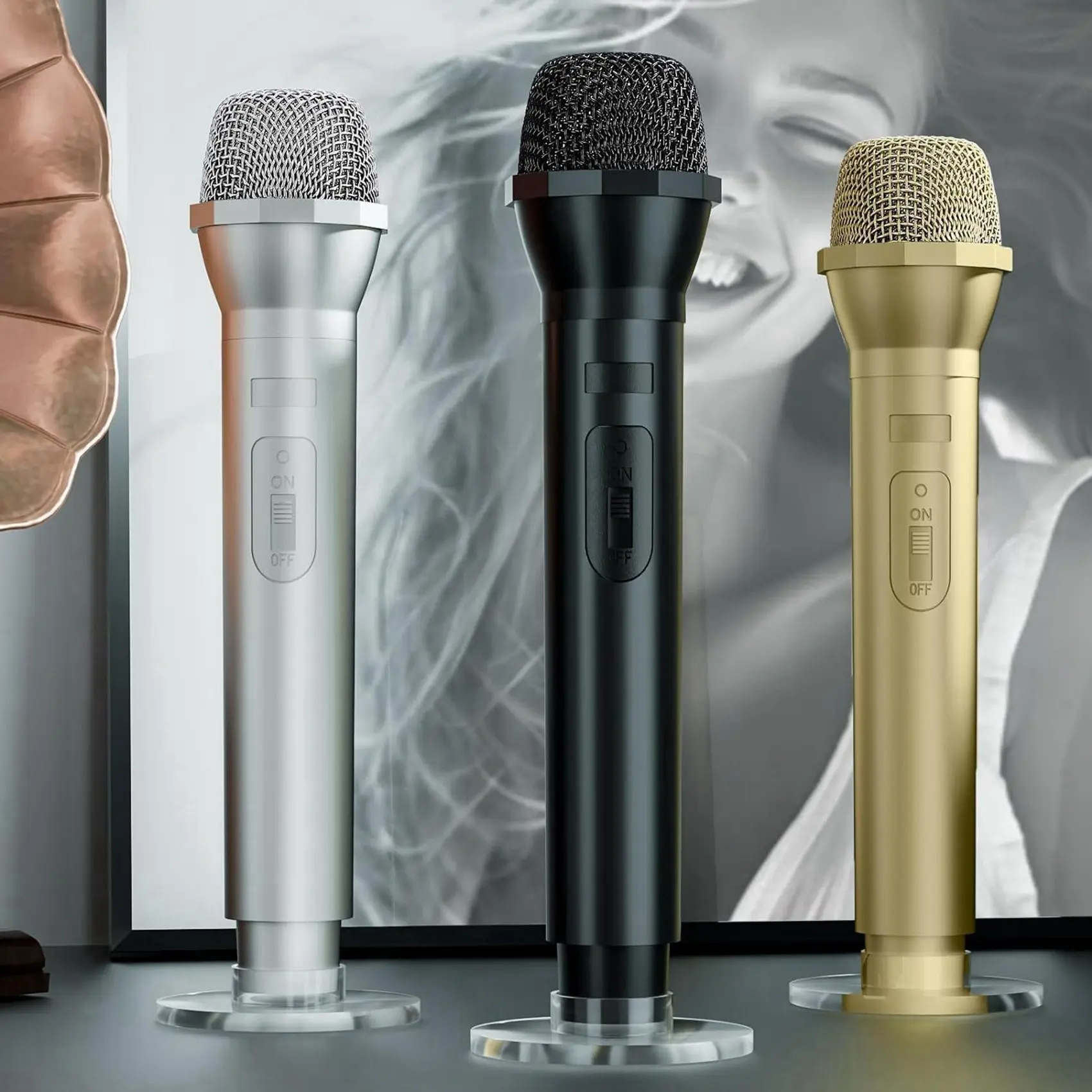 

6 PCS Microphone Prop, Plastic Prop Microphone, Mic Prop For Costume Role Play Christmas Cosplay Music Birthday Party-Y04A