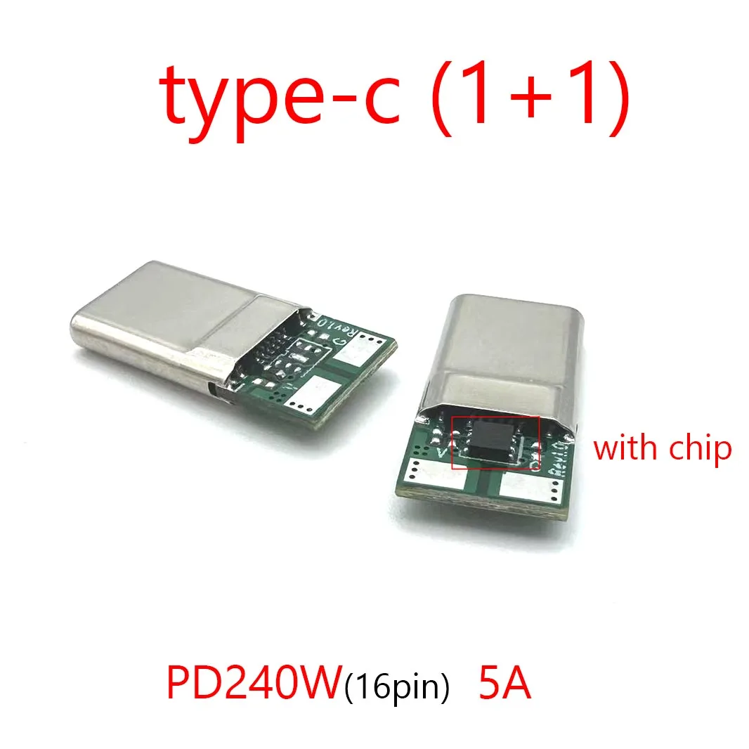 

20sets PD 240W 5A 50V Fast Charging Type-C Male Plug 16P Connector USB With PCB welding Data line interface