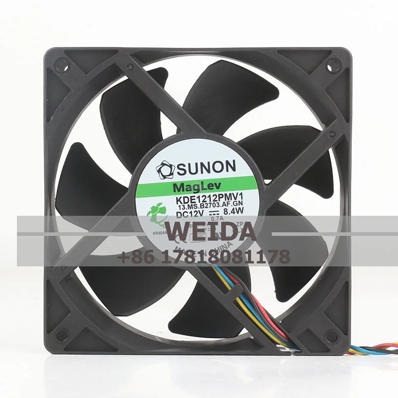 KDE1212PMV1 Cooling Fan for SUNON 24V48V DC12V 0.7A EC AC 120x120x38mm 12cm 12038 4-Pin PWM Temperature Controlled Industrial