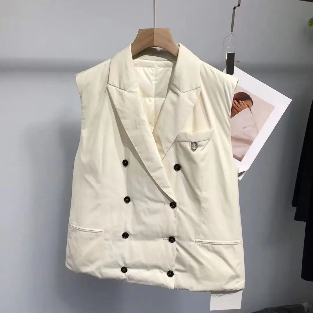 2024 mid season double breasted thin down vest