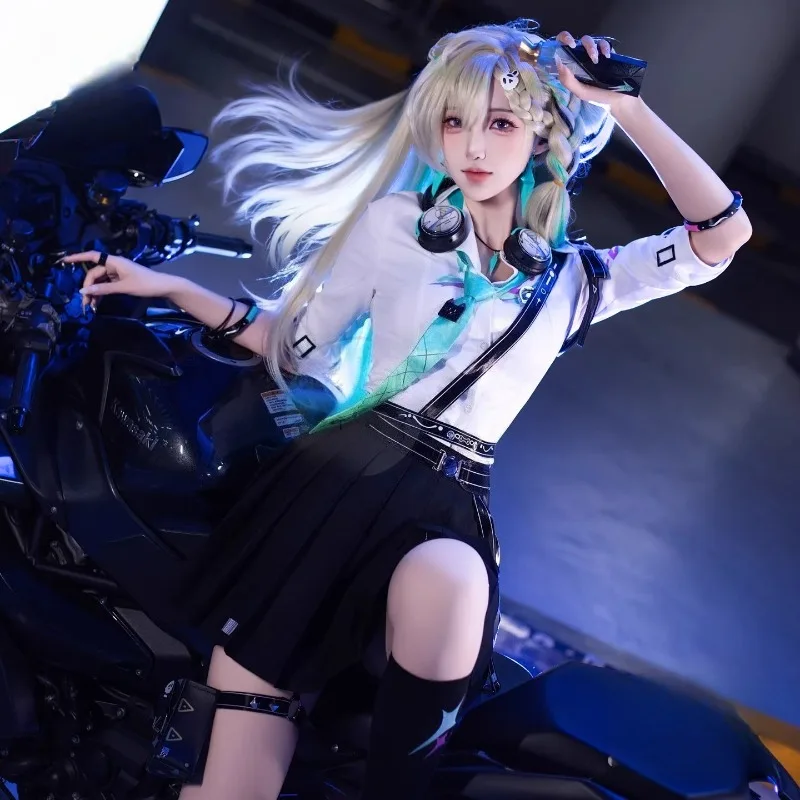 Game Wuthering Waves Lynae Cosplay Costume Jk Uniform Props Wig Suit for Women Halloween Anime Carnival Party Roleplay Outfit