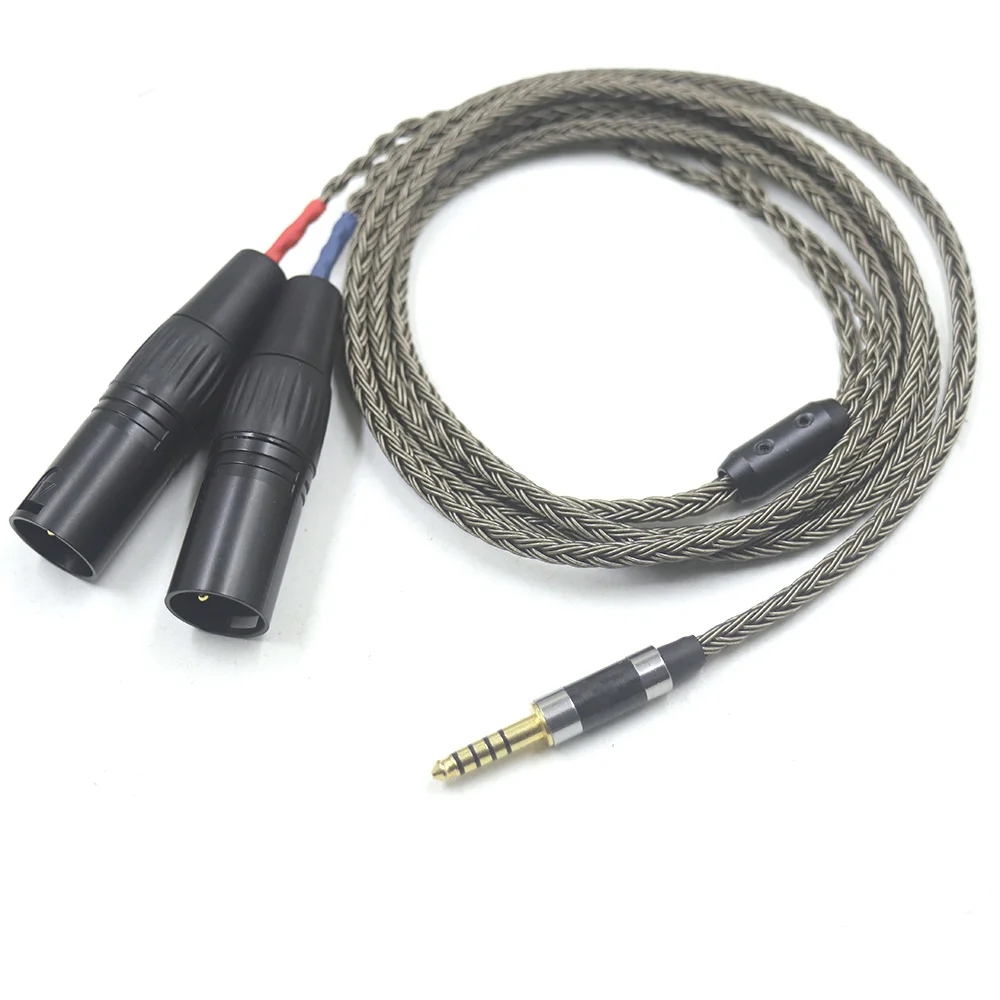16 Cores OCC Silver Plated 4.4mm Balanced to Dual 2x 3pin XLR Balanced Male Audio Adapter Cable