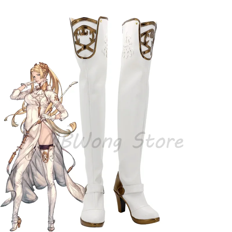 

NieR Automata NieR Commander YoRHa No.2 Type A B Cosplay Shoes White High Heel Boots Halloween Costume Props Custom Made