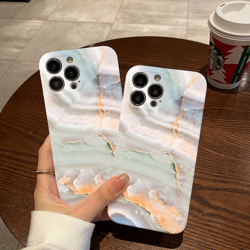 Чехол для телефона BURGA Fashion Marble для VIVO X50 X60 X70 X80 X90 Pro Y02 Y15S Y16 Y17 Y19 Y20 Y21 Y35 Y50 Y76S Y75 5G Hard PC Cover