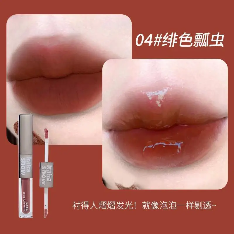 Double Feature Lip Stick Matte and Glossy 2 in 1 Usage for Perfect Make Up Long Lasting Lip Blam