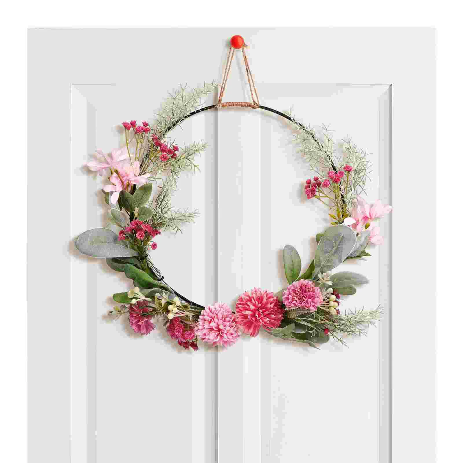 

Artificial Garland Boho Wreath Flower Succulent Pink Home Decor Flowers Wall Hoop Decoration Clothing Hangers