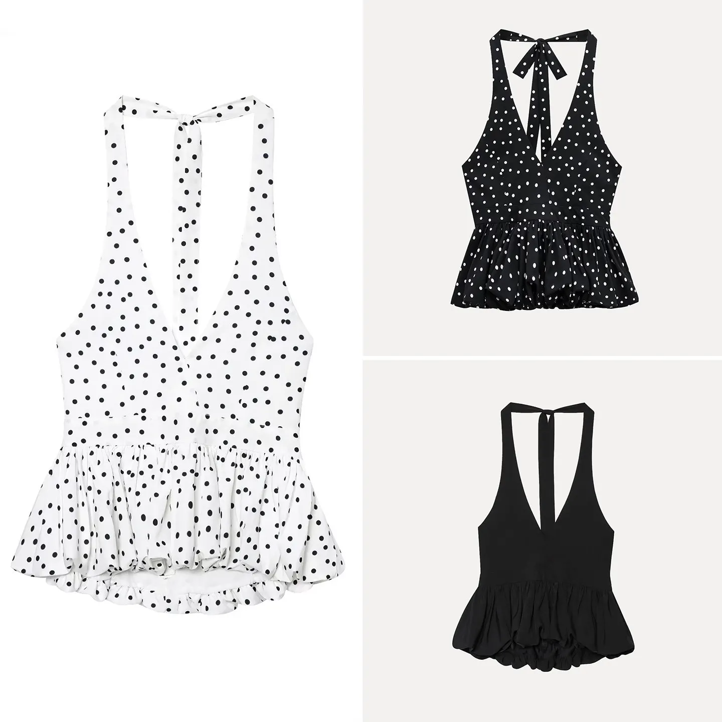 

Женский модный топ-безрукавка в горошек с поясом, весна 2026, от китайского производителя, стандартный крой