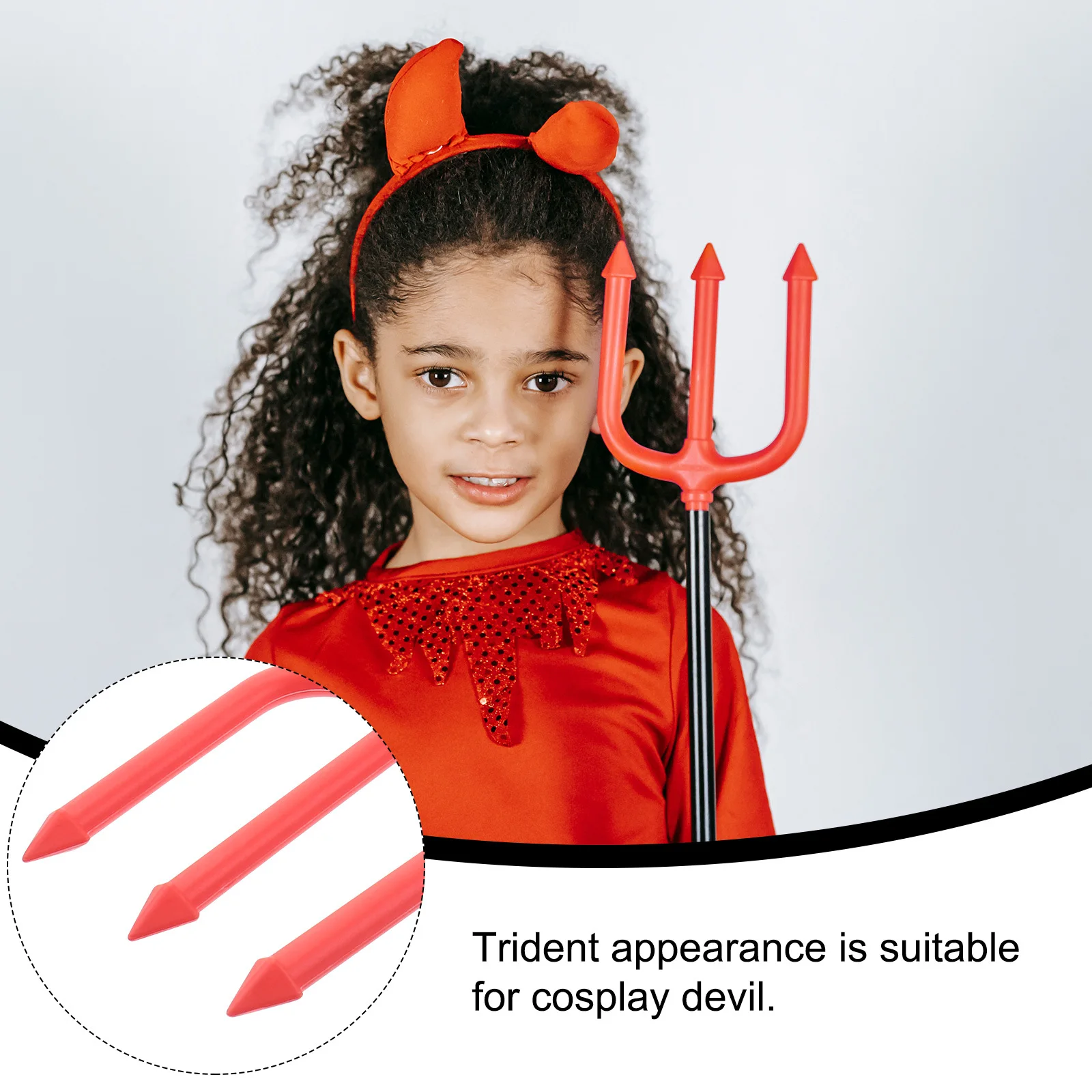 

3pcs Cheering Trident Stick Premium Pe Durable Halloween Party For Kids Devil Cosplay Night Trick Or Treat Wand Accessory