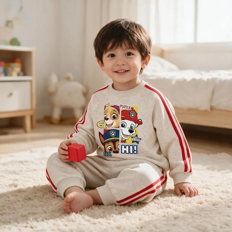 Herbst-Winter Jungen- und Mädchen-Sweatshirt-Sweatpant-Zweiteiler-Set Kinder O-Neck Hoodies Hose 2-teiliger Anzug Kinder-Trainingsanzug Pullover – Detail 5