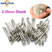 0.8-7mm Inverted Trapezoid Diamond Burr Grinding Bit 2.35 Shank Stone Jade Metal Engraving Polishing for Dremel Rotary Tools