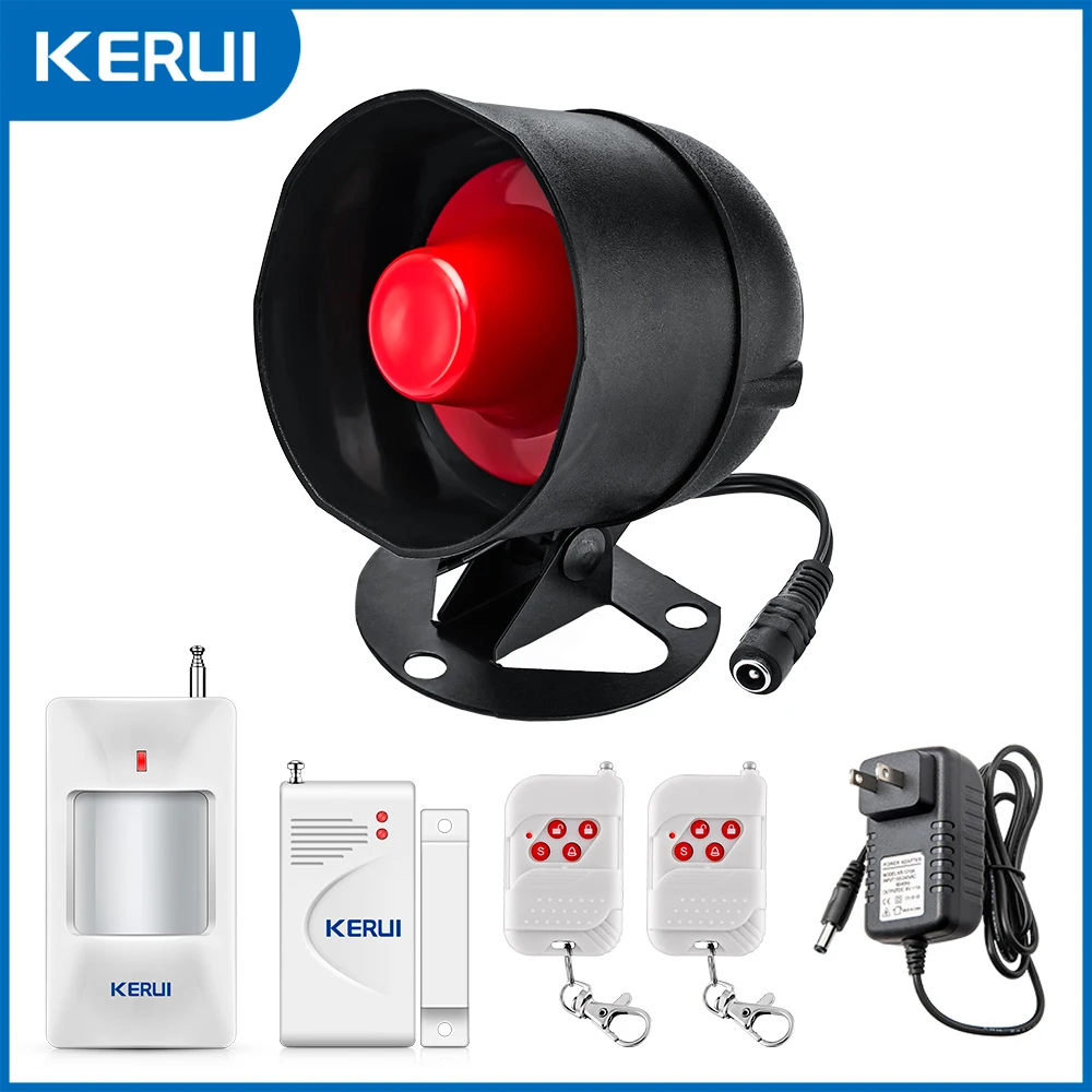 KERUI Security Alarm System Kit 110dB Door Alarm System Wireless DIY Smart Home Security System Alarm Siren Horn Motion Detector