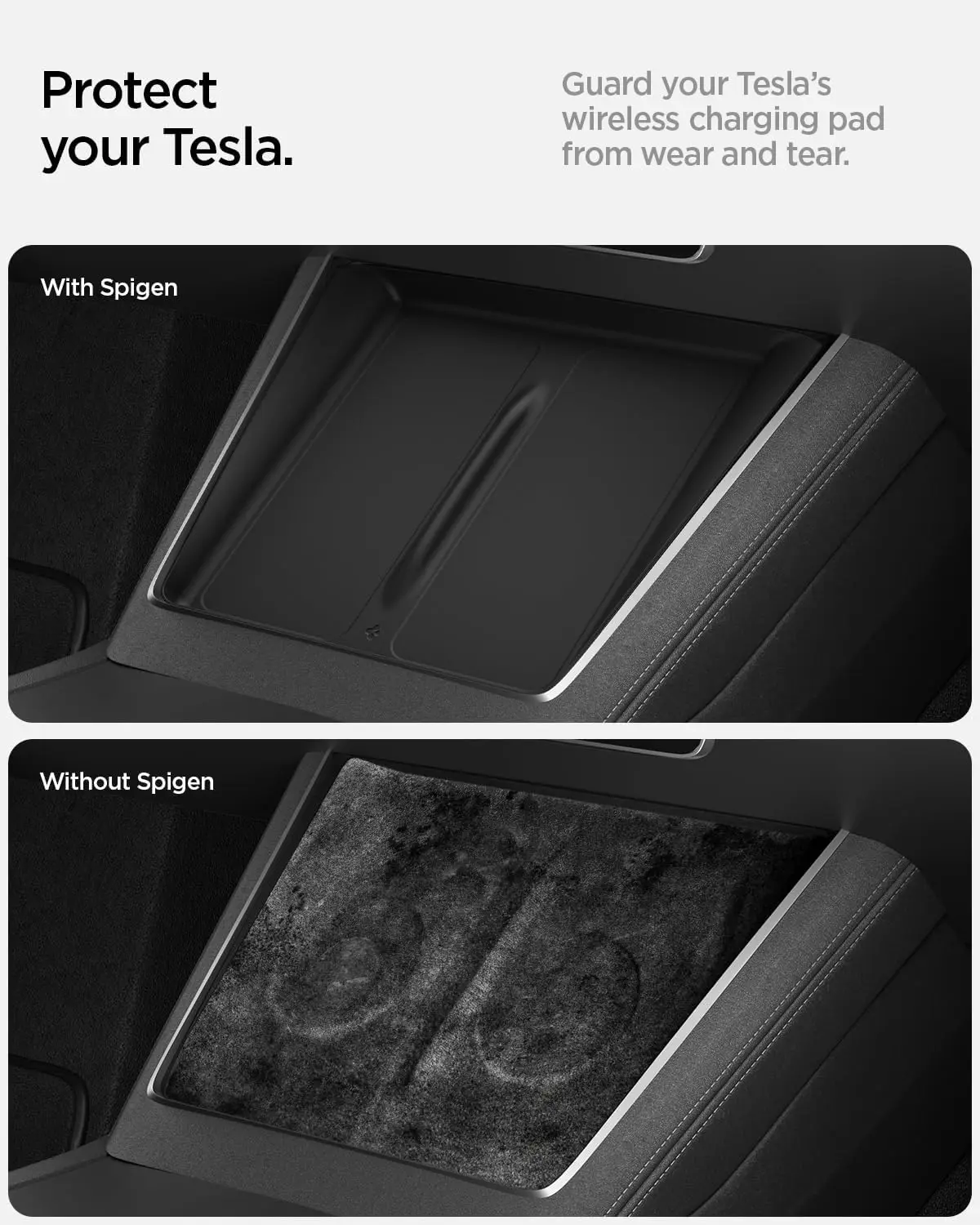For Tesla Model Y Juniper Model 3 2026 Ultra-Thin Wireless Charging Pad [Unobstructed Charging] Protective Silicone Mat Cover