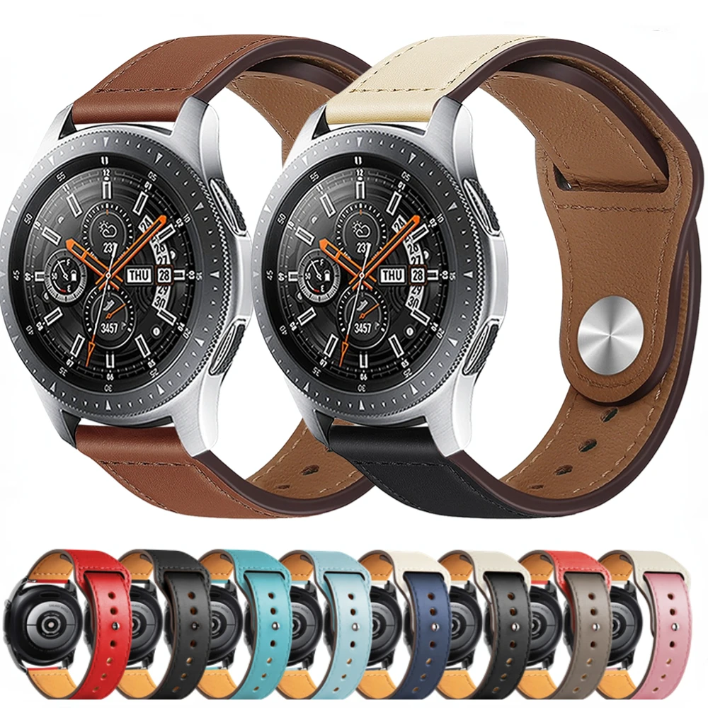 

22mm 20mm Leather Strap for Samsung Galaxy Watch 3/4/5/Gear S3 Replacement Wristband Correa for Huawei Watch GT/2/3/Pro Bracelet