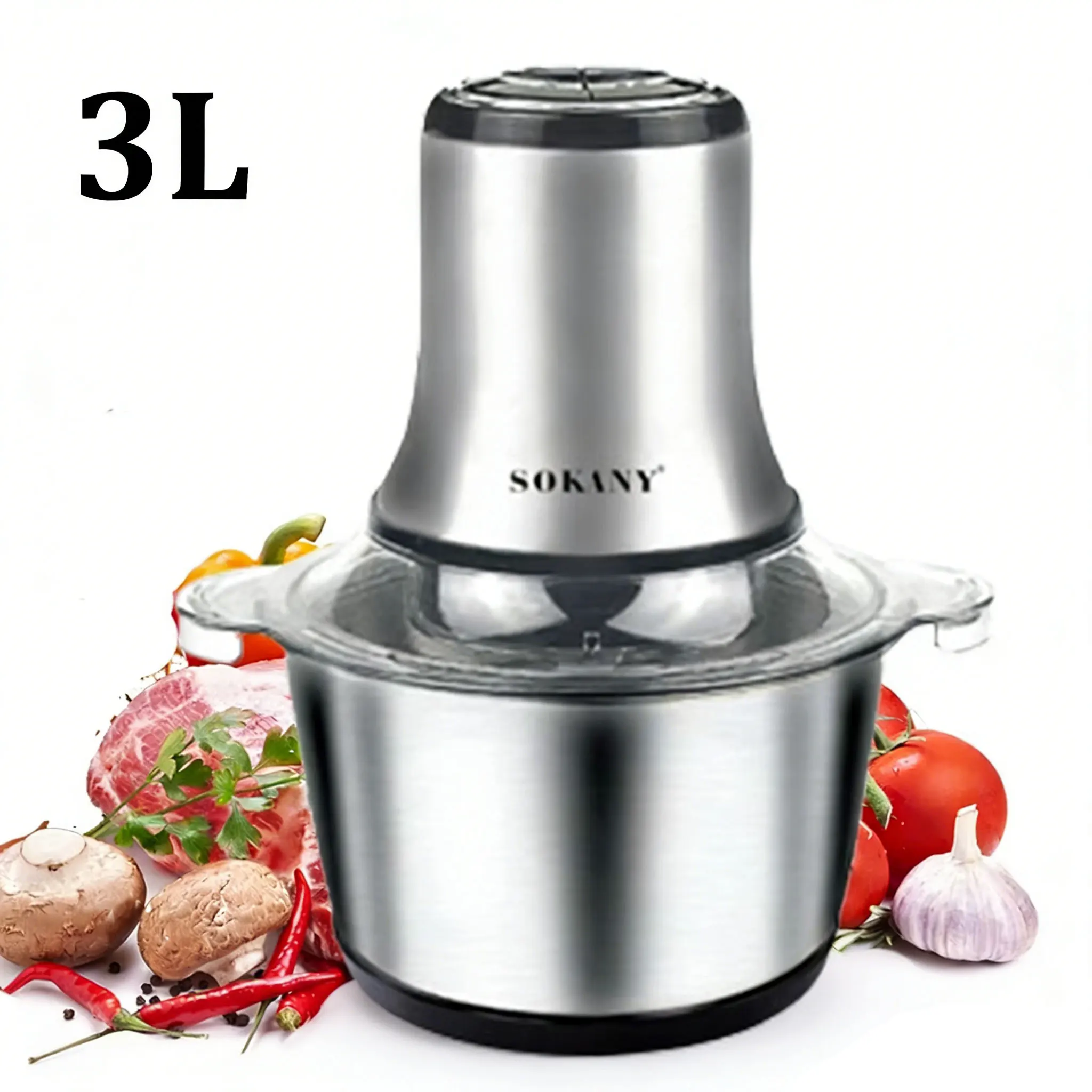 Tocător Electric RAF 3 L cu Bol Inox, Tocare Rapidă