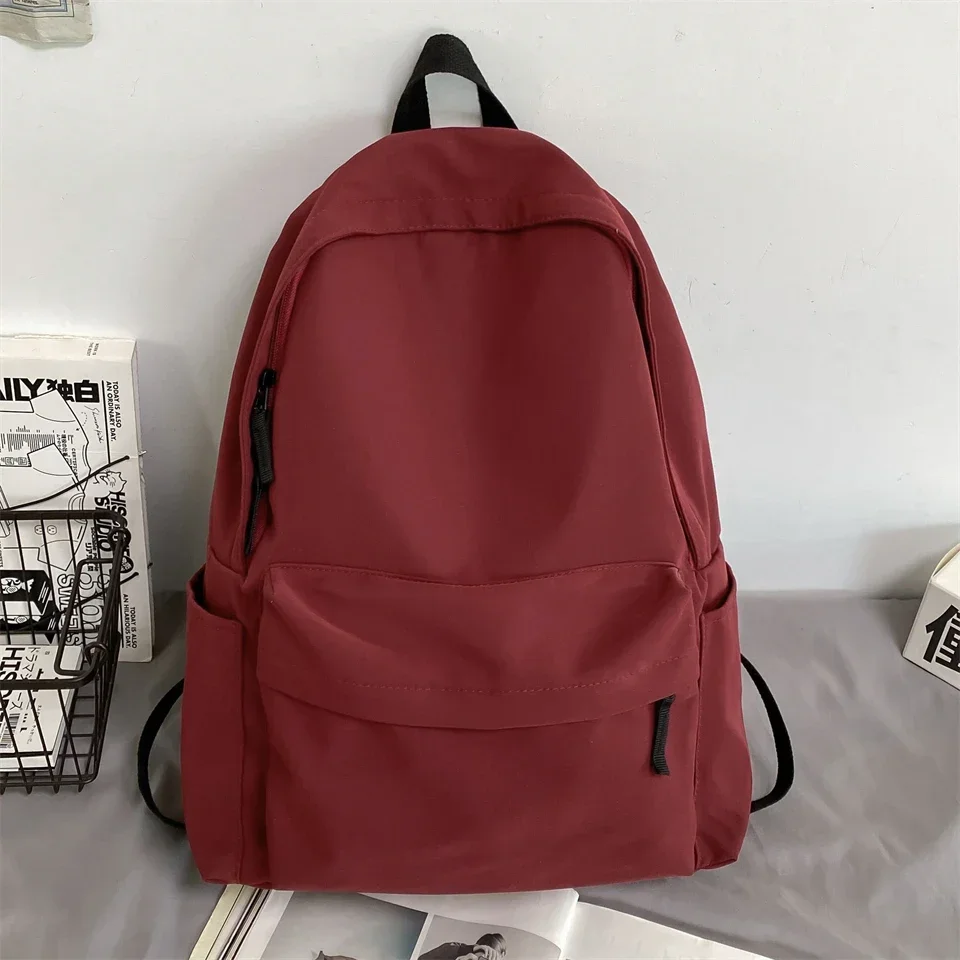 Nylon Versatile Backpack Large Capacity Waterproof School Student Backpack Washable Black Grey White Red Computer Bag Unisex