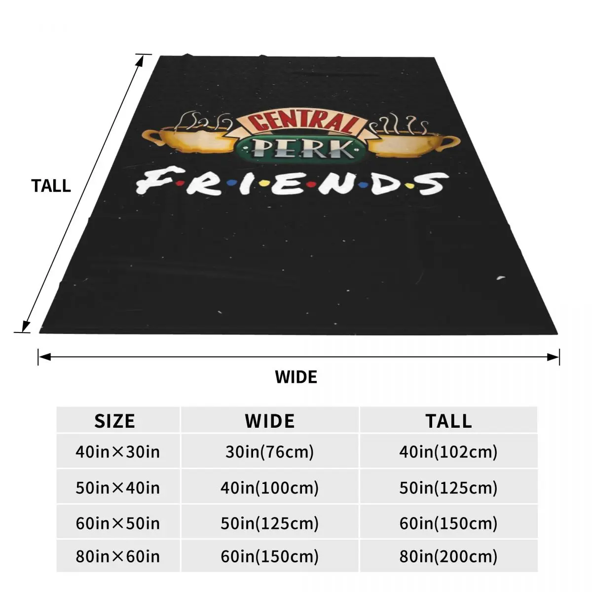 Soft Warm Blanket Picnic Friends TV Show Series Throw Blanket Cartoon Central Perk Flannel Bedspread For Outdoor Sofa Cover