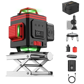 WEIDDW 3D/4D 12/16 lines laser level with remote control horizontal vertical 360° self-leveling professional 8 lines laser level