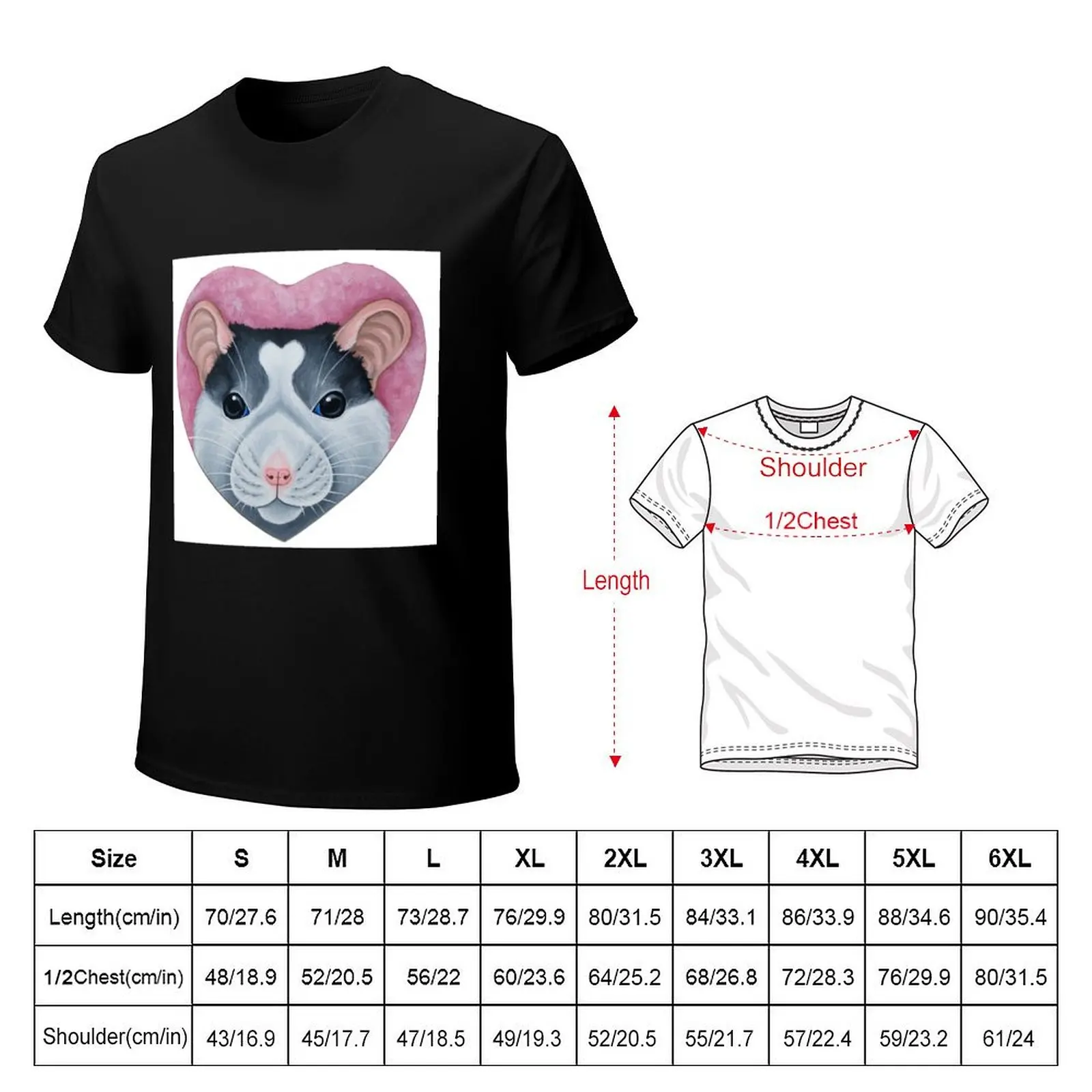 Heart Rat - Roan/Husky Fancy Rat T-Shirt Light Athletic Short Sleeve Tee Shirt