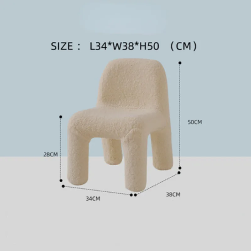 Plastic Chair Minimalist Velvet Children Stools Home Living Room Shoe Changing Stools