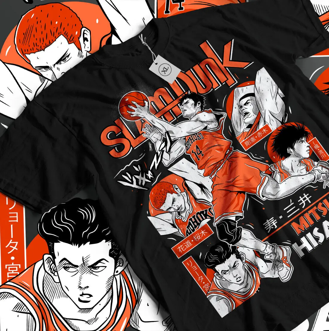 Slam Dunk Hisashi Mitsui T-Shirt Basketball Sport Art Anime Gift Shirt All Size