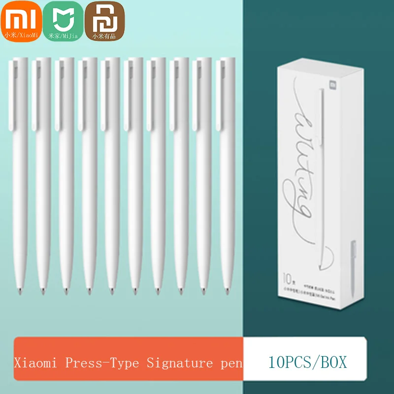 New Original xiaomi mijia 10pcs/Box gel pen sticks pressed out core Japan ink refill 0.5mm black ZTE pen suitable writing