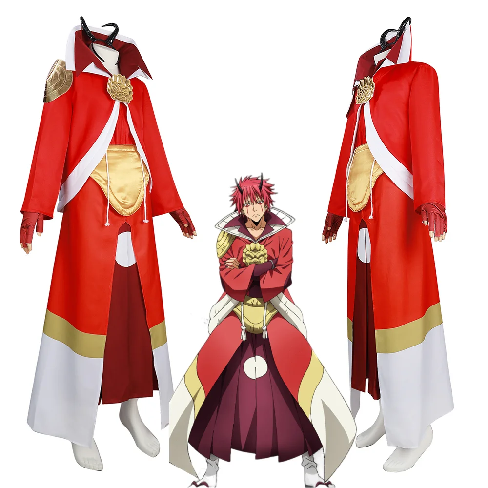 

That Time I Got Reincarnated as a Slime Benimaru Full Cosplay Costume Set with Wig And Halloween Red Uniform for Anime Fans