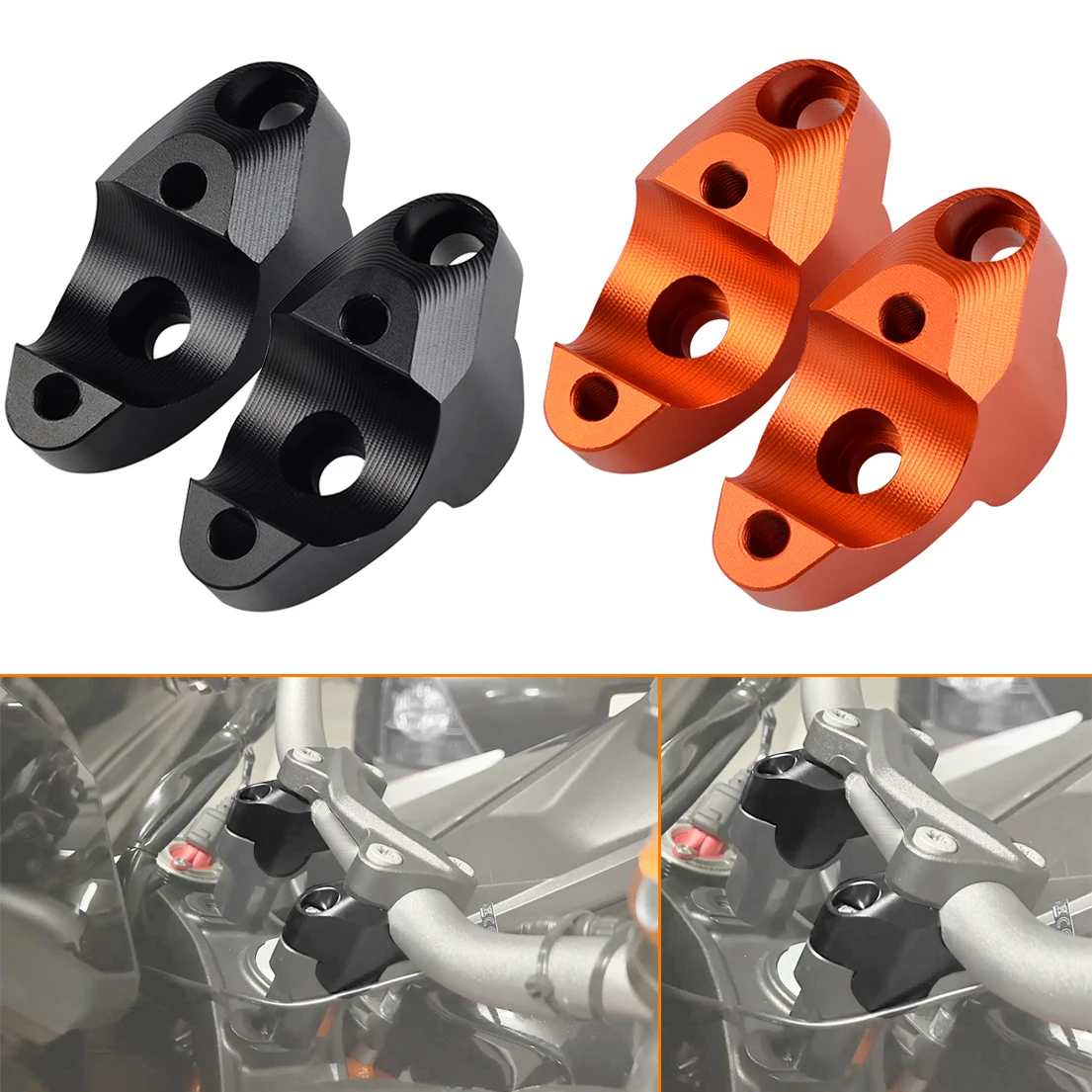 

1 Pair 30mm Rise Handlebar Risers Clamps for KTM 1290 Super Adventure R S T 2013-2021 1290 SAR SAS SAT 1-1/8" Handle Bar Risers