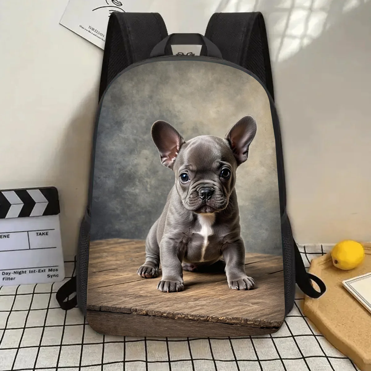 

Рюкзак для ноутбука 17 дюймов с принтом французского бульдога и отделением для бутылки - прочный повседневный школьный рюкзак для студентов