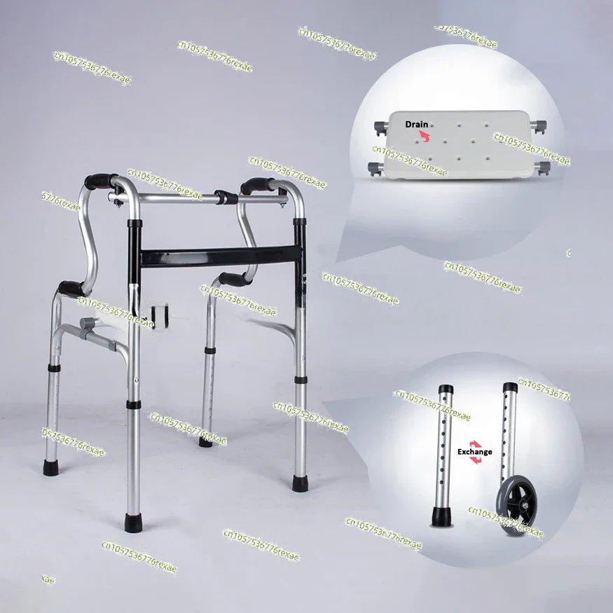 Applicable to Foldable Portable Aluminum Adults Seniors Walking Aids Upright Roller Walker with Seat