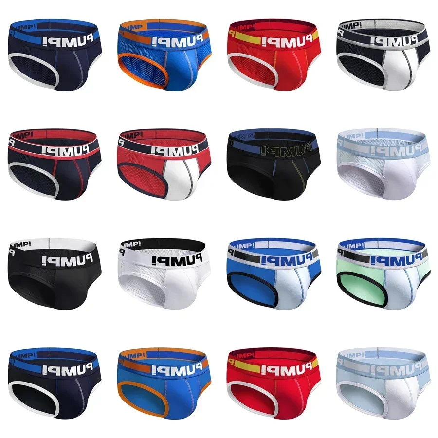 16Pcs Sexy Gay Men Underwear Briefs Mesh Breathable Men Underpants Cotton Male Panties Slip Jockstrap Men Biniki Brief Underwear