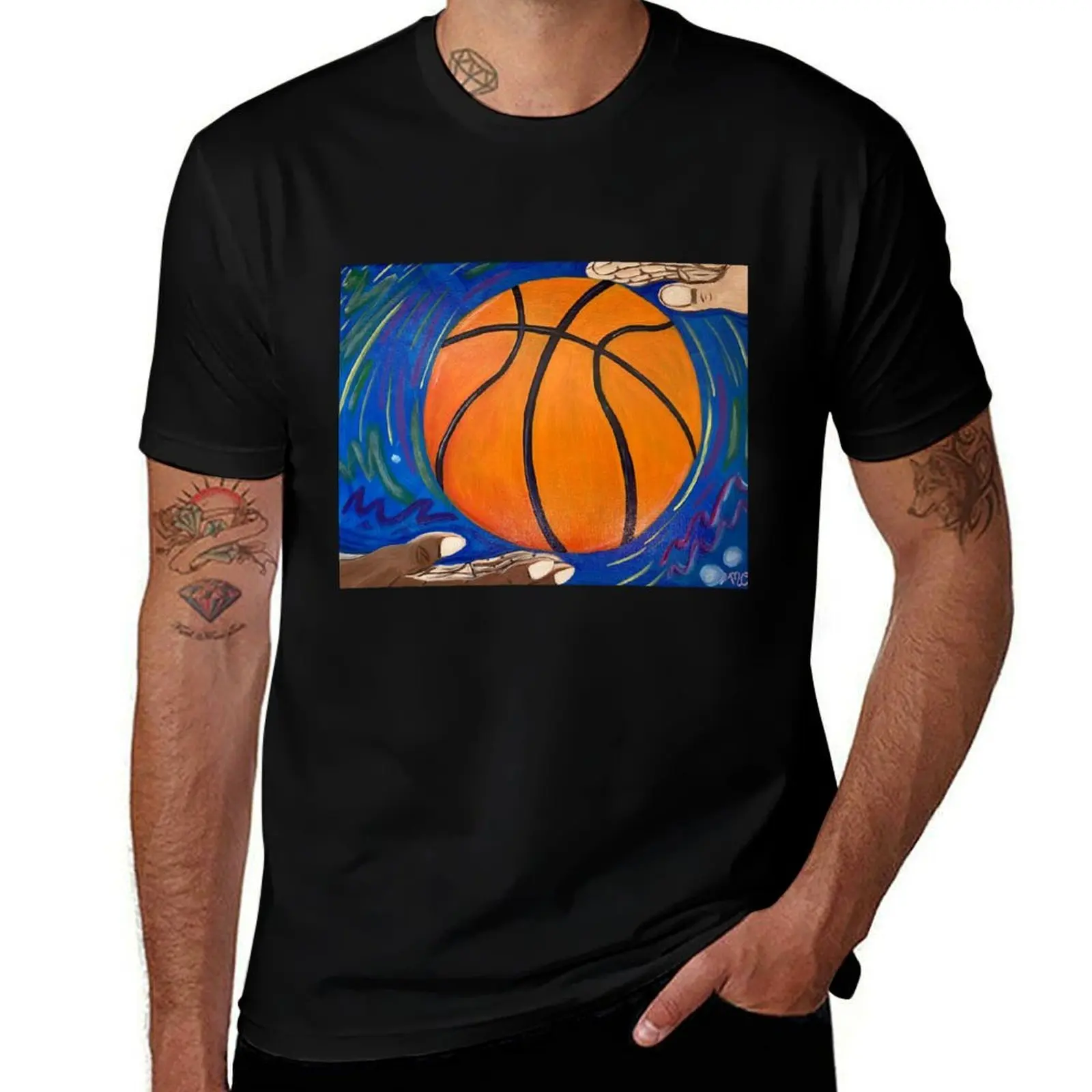 Passing the Love Basketball T-Shirt Large Size Casual Tee Shirt