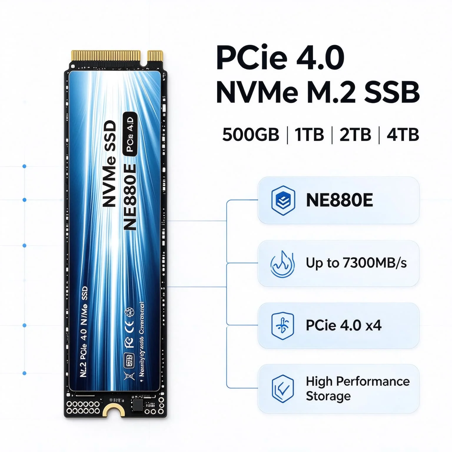 Gaming Notebook PC Office NE880E 2026 New M2 NVMe PCIe Gen4 Solid State Drive 500GB 1TB 2TB 4TB Internal SSD Data Backup Storage