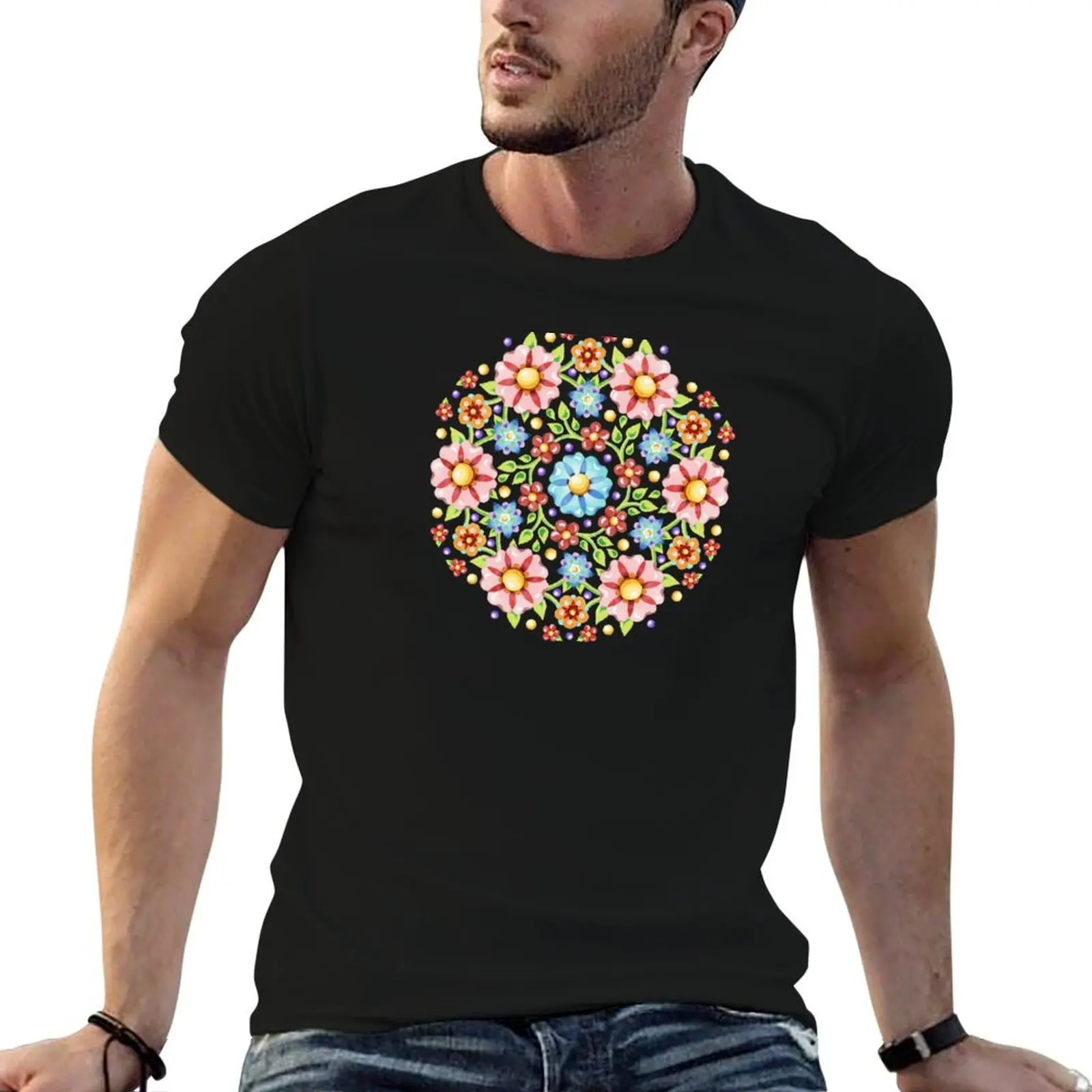 

Millefiori Floral Flower Crown T-Shirt anime t shirts oversize men t shirt cotton 100% T-Shirt