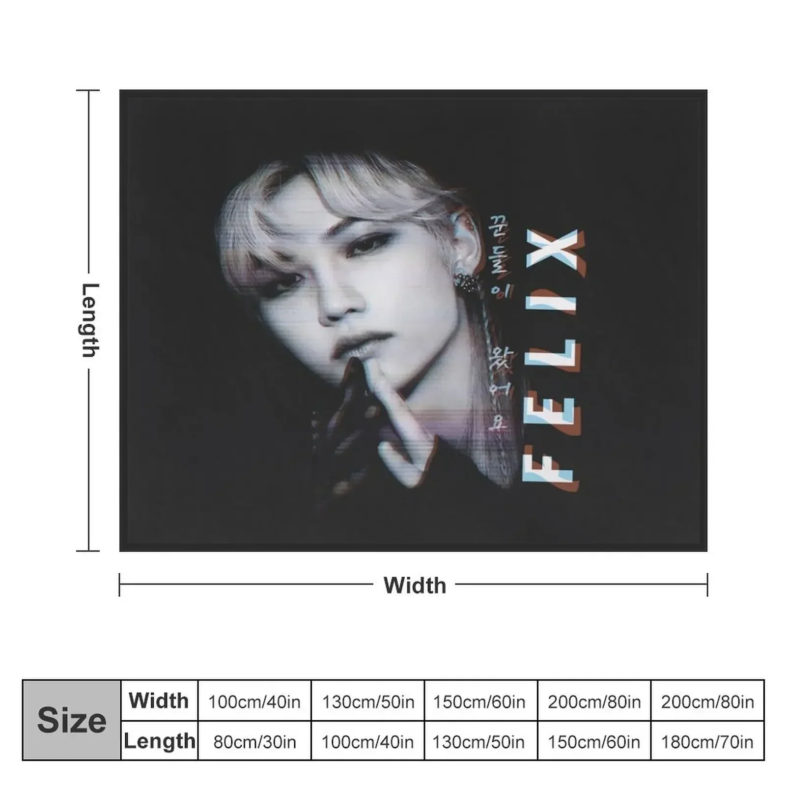 SK Felix Dark Glitch Effect Throw Blanket Summer anime Beautifuls Multi-Purpose Blankets