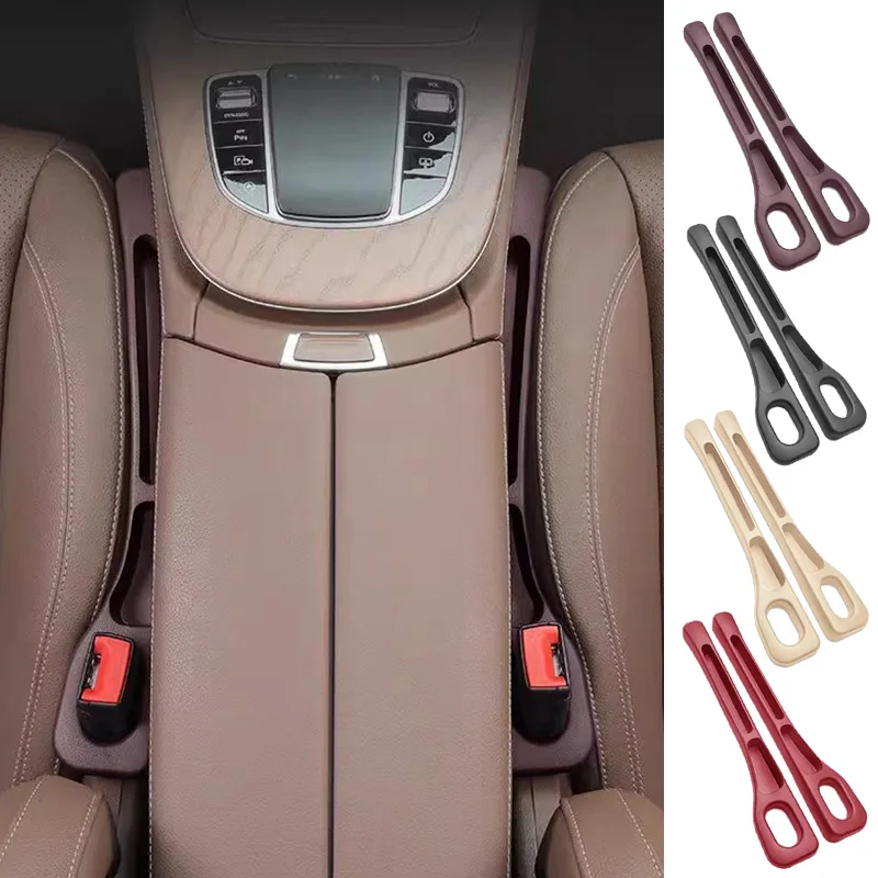 2pc Car Seat Gap Filler Organizer Pu Waterproof Car Seat Gap Plug Strip with 2 Grooves Seat Gap Storage Auto Interior Accessorie