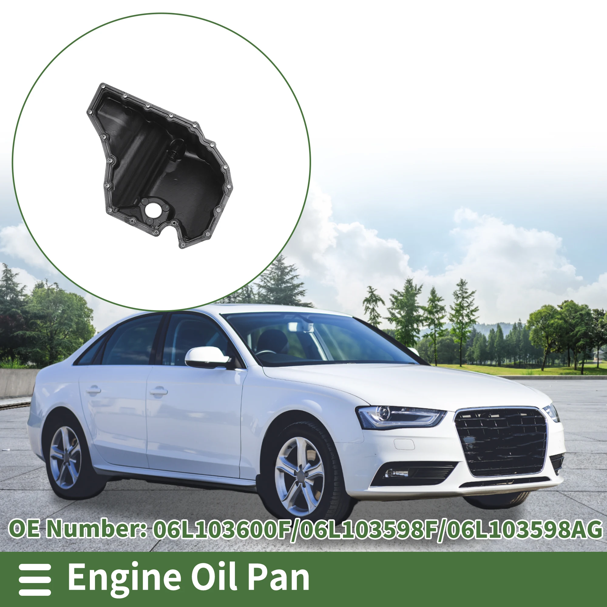 UXCELL No.06L103600F Coppa dell'olio motore Coppa dell'olio Coppa dell'olio della trasmissione per Audi A4 2011-2015 Plastica nera