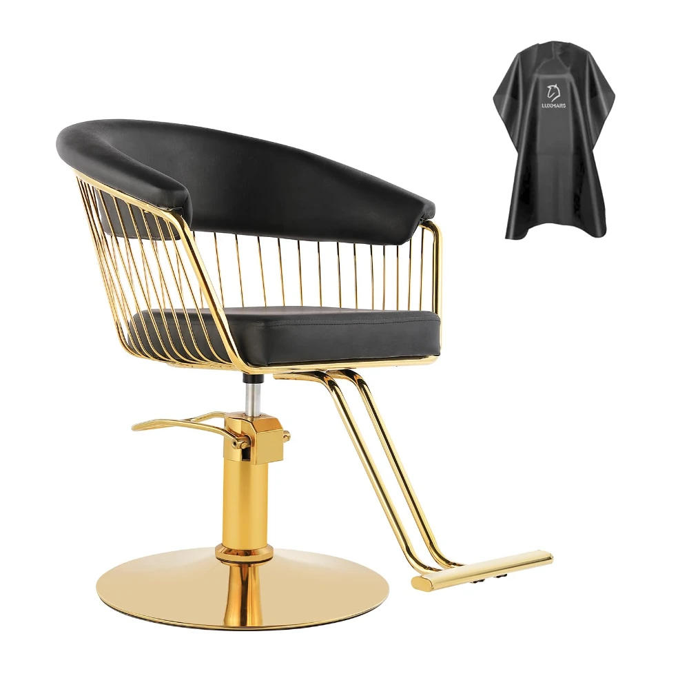 Black Barber Chair Flexible Adjustment Hydraulic Salon Chair 360 Degrees Rolling Swivel Barber Hair Chair Load-bearing 330 Lbs